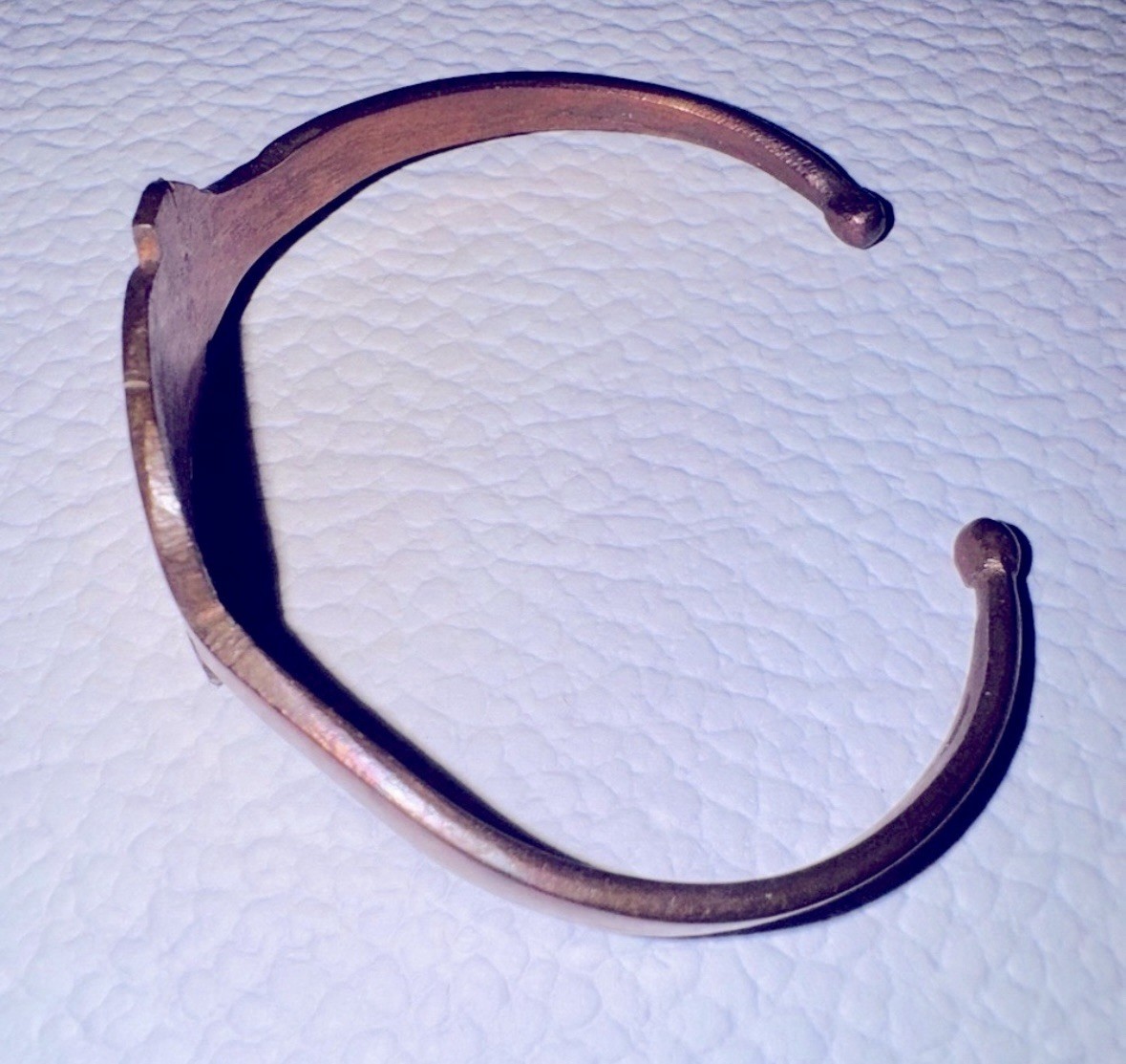 Solid Copper Hammered Elephant Design Bangle Brac… - image 3