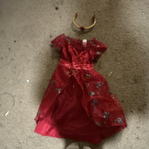 Jakks Pacific Fantasy Red Dress with Headpiece & Glitter, Size 4-5, Polyester
