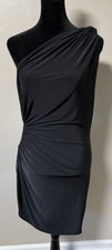 Pretty Little Thing Black Cut Out Bodycon Mini Party Dress One Shoulder Size 12
