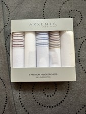 AXXENTS New York Men's 5 Pack Premium Handkerchiefs 100 Cotton