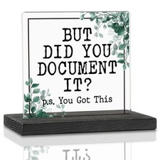 Funny Office Acrylic Decor Sign, But Did You Document It, HR Define Gifts, Fo...