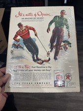 VTG 1951 Orig Magazine Ad TEXACO Gas It's A Matter of Opinion But A Fact SKIING