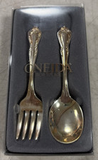 Oneida Silverplate Harmony 2 Pc Educator Set Baby Fork Spoon Boxed New