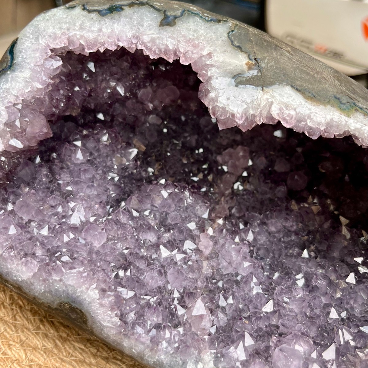 Amethyst Crystal Geode Cluster Natural Druzy Cave Display Stone  11.2 lb View 5