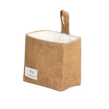 Small Cotton and Linen Hanging Storage Basket for Desktop, Ideal for 