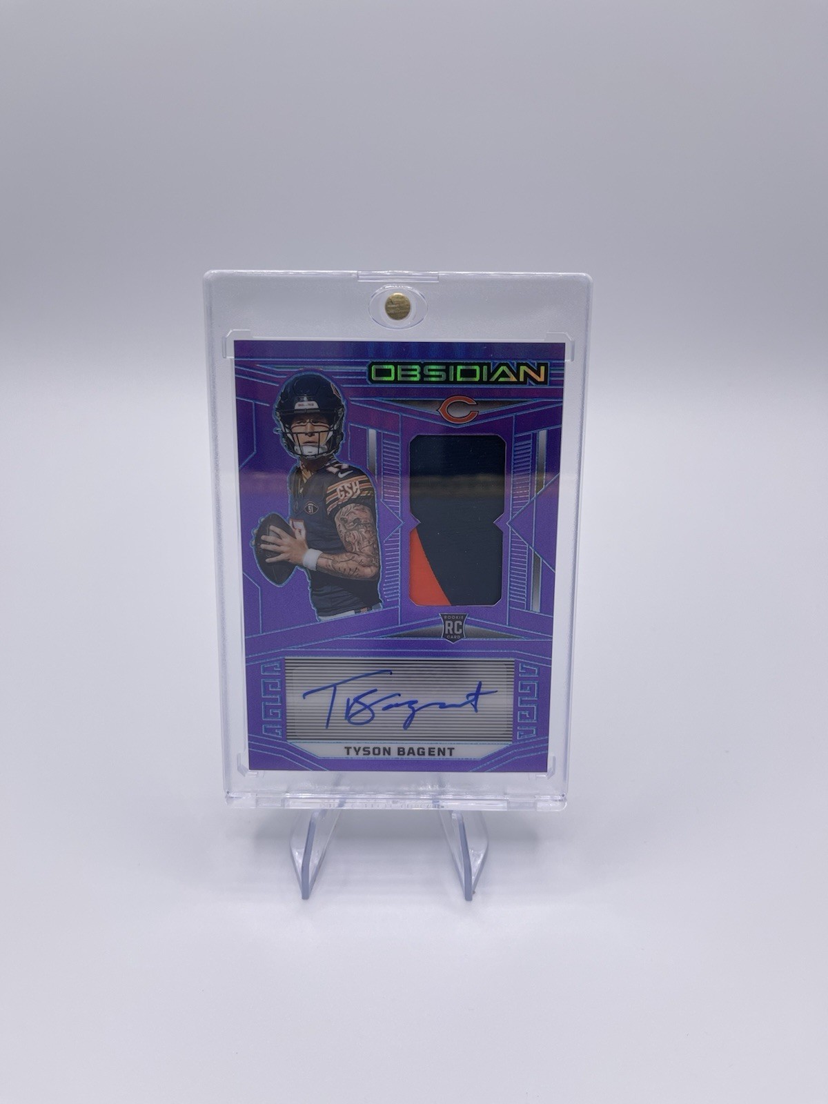 2023 Obsidian Tyson Bagent Purple Flood /30 Rookie Patch Auto FOTL RPA Bears
