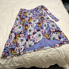 Anthropologie Maeve Sz Small Wrap Floral Garden Midi Skirt