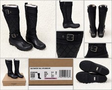 Sperry Saltwater Tall Women s Duck Boots Size 5.5 Black Quilted New in Box
