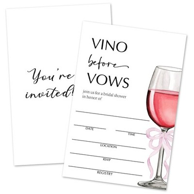 Wine & Bow Bridal Shower Invitation - Vino Before Vows 25 Bridal Shower Invit...