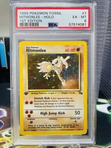 Hitmonlee (1st Edition) graded PSA 6 for sale on eBay