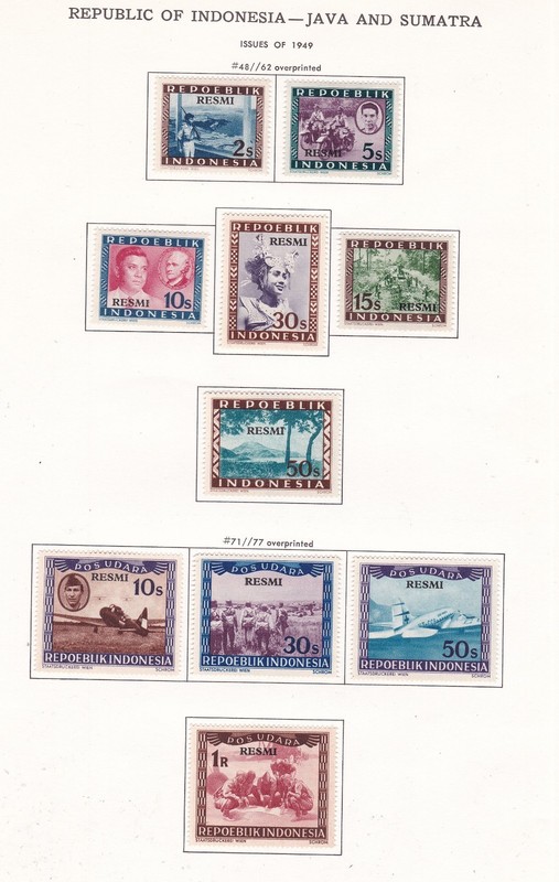 INDONESIA  ( Vienna ) ^^^^^^1949   hinged set RESMI    hcv @xx  dco 1319indo39