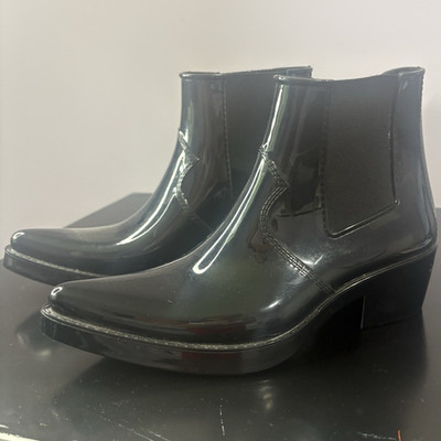 Calvin Klein Women s Black Synthetic Chelsea Ankle Boots Pull On Round Toe 151