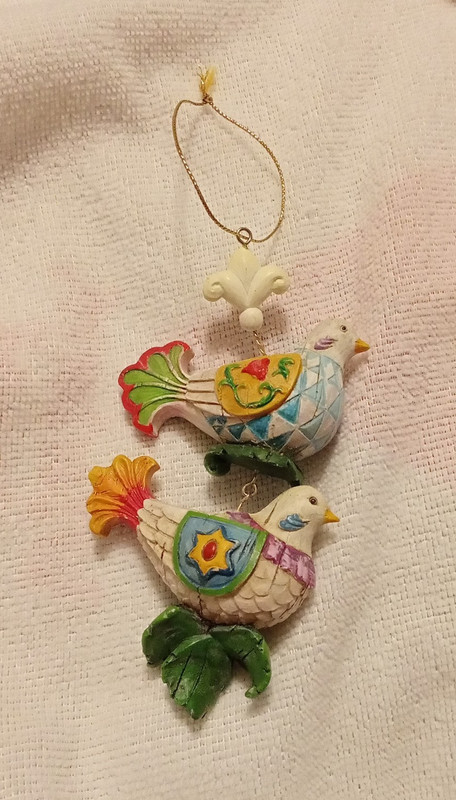 Bird Christmas Ornament Multicolor Hanging Decorative Resin Holiday