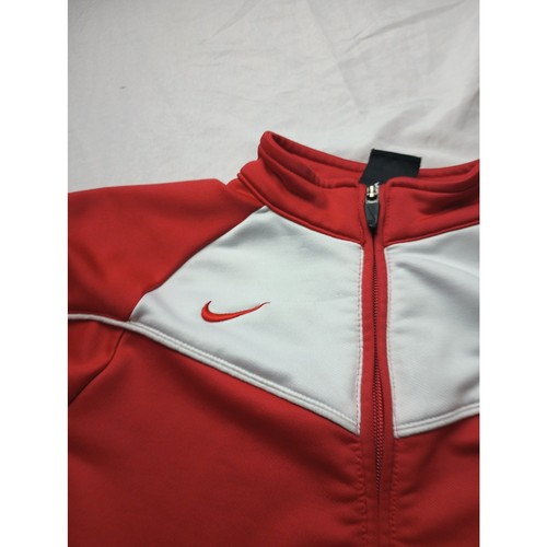 Vintage Nike Team YOUTH 10/12 Full Zip Jacket Red White Sports - Picture 3 of 6