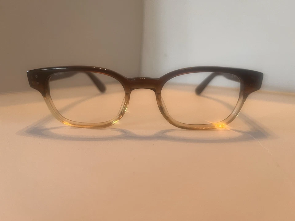MASUNAGA 028 Eyeglass two tone in Brown Frame 49/20-145 Handmade in Japan  - Image 2 of 4