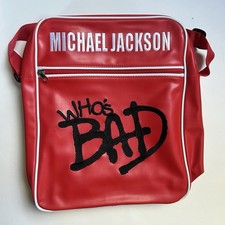 Michael Jackson Memorabilia Who's Bad Bag Red Vinyl Official Product BRAVADO Bag