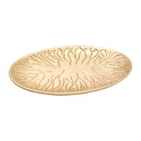 Kerzenteller Oval 13Cm Lang Messing Gold Matt Tischdekoration Untersetzer Teller