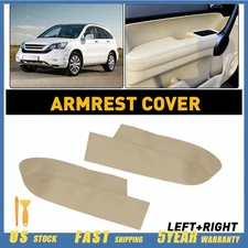 For 2007-2012 Honda CR-V CRV Leather Front Door Panels Armrest Cover Beige Tan
