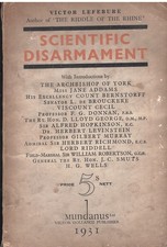 Scientific Disarmament Victor Lefebure Mundamus Victor Gollancz 1931 World War