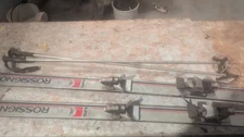 Vintage Rossignol SM Competition Racing Skis W/ Bindings & Ski Poles