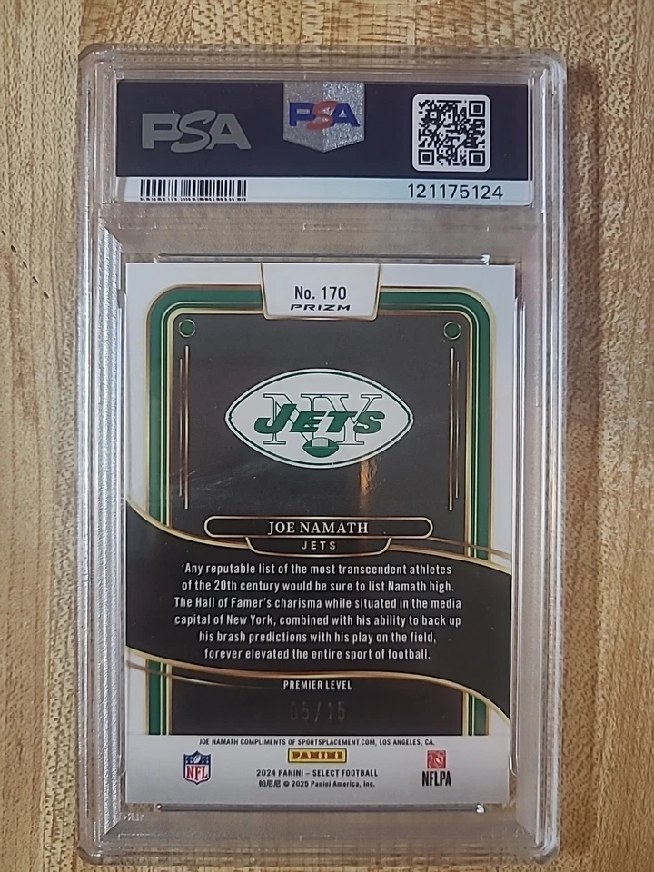 Panini Select 2024 - Premier Level Joe Namath #170 Pink Glitter/15 PSA 9 POP 1 Foto 2 de 4