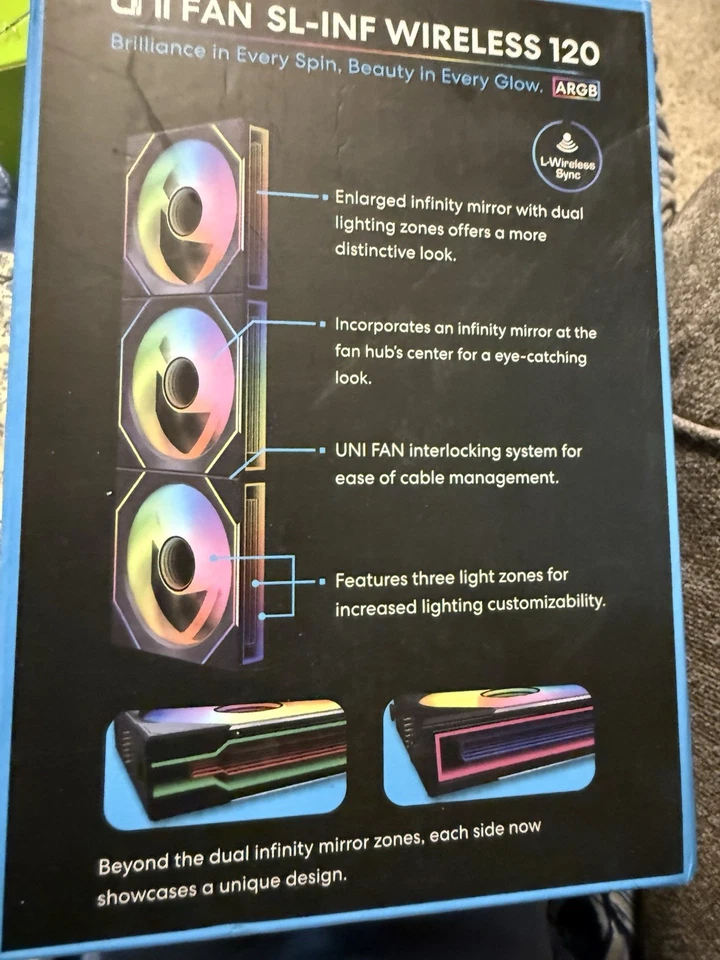 Lian Li UNI Fan SL-Infinity Wireless 120 - Triple Pack - 2.4 GHz Wireless Signal - Image 4 of 4