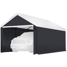 Caravan Canopy 20x10' Carport Tent Sidewalls, Black (Sidewalls Only)(Open Box)