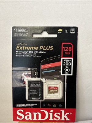 SanDisk Extreme Plus SDXC UHS-I Card (128GB) 190 MB/S SPEED