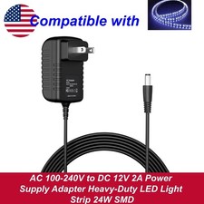 AC 100-240V to DC 12V 2A Power Supply Adapter Heavy-Duty LED Light Strip 24W SMD