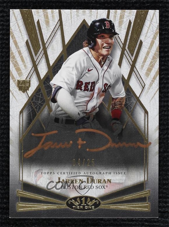 2022 Topps Tier One Break Out Bronze Ink 4/25 Jarren Duran Rookie Auto RC 1v3