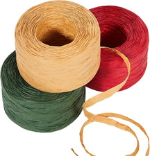 3 Roll Raffia Ribbon String, 984 Feet Christmas Gift Wrapping Raffia Paper Strin