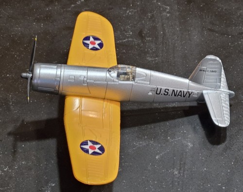 US Navy XF4U-1 Corsair Plastic 7.5” Long Gray & Orange New Ray Mechanical Prop - Picture 9 of 17