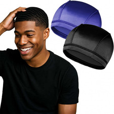 2PCS Silky Wave Caps for Men Waves, Good Compression Caps over Durags for 360, 5