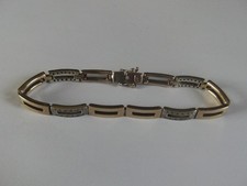 9ct. GOLD DIAMOND BRACELET * 12.45 grams * WEAR OR REPAIR *