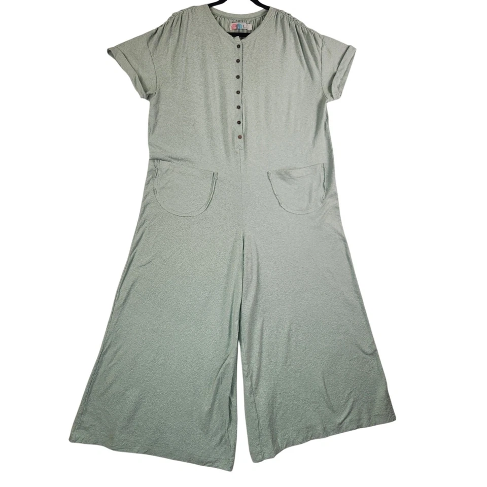 Mono Free People Beach My Go To Mujer Medio Verde Salvia Pierna Ancha Mameluco Foto 4 de 4