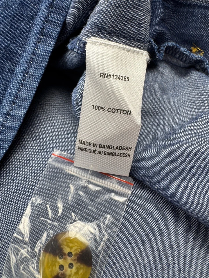 Blusa Tres Jolie Top Mujer 3X Azul Cambray Manga 3/4 Botón Lateral Lagenlook Foto 4 de 4