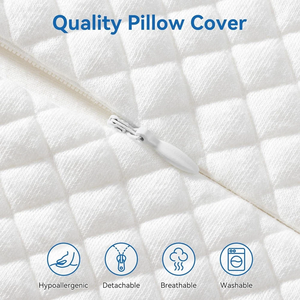 Dual Height Memory Foam Orthopedic Travel Pillow for Comfort & Support  