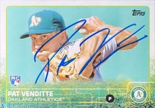 2015 Topps Update #US81 Pat Venditte Rookie Oakland Athletics AUTO SIGNED