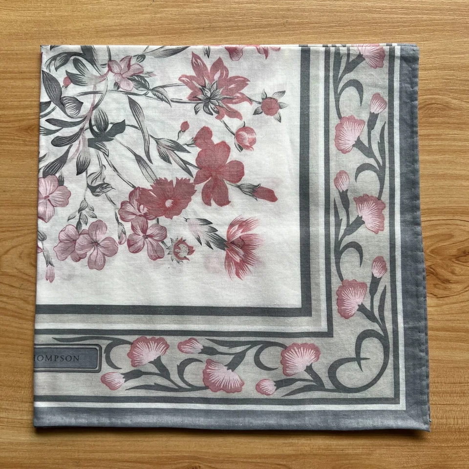 PAÑUELO MUJER VINTAGE ESTAMPADO FLORAL BOLSILLO CUADRADO ALGODÓN 16" A-0716 Foto 3 de 3