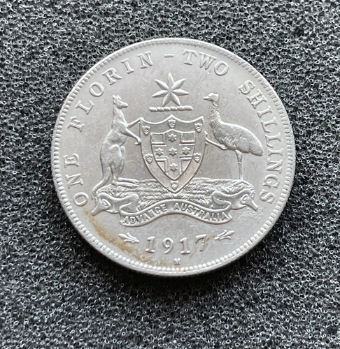 Photo of a 1917 Australia Florin from an eBay listing that sold on Jun 30, 2026