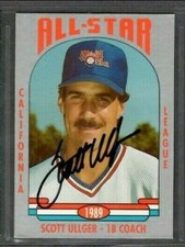 1989 Cal League #25 Scott Ullger 1st Base Coach Baseball Card signed autograph