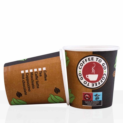 Coffee to go Espresso Becher aus Hartpapier 0,1l, 100Stk, Pappbecher to go - Bild 2 von 3
