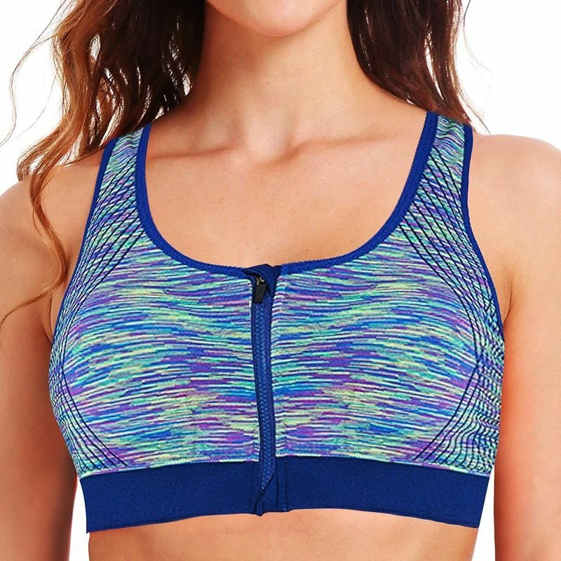 Women's Sports Bra Front Zipper BH Push Up Brassiere Gym Running Vest Yoga  Top