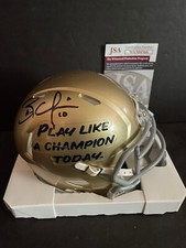 Brady Quinn Notre Dame Auto Signed Riddell Mini Helmet JSA COA Speed PLCT -