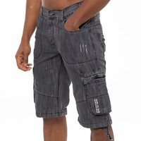 Enzo Mens Shorts Cargo Combat Work Shorts Pockets Knee Length Denim Half Pants
