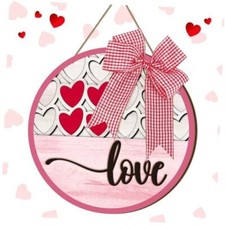 12 x 12 Inches Valentine's Day Wooden Hanging Sign Valentine's Day Sign for 