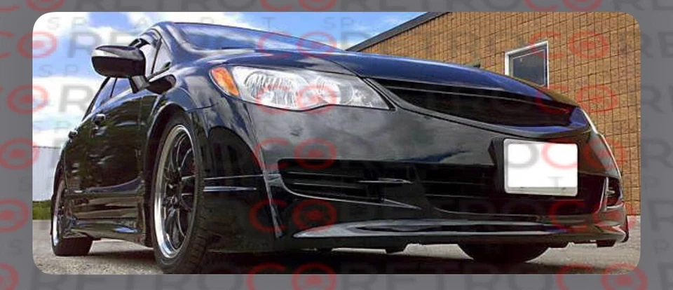 JDM для Acura Csx для Mugen передний бампер кромка стиль пластик 2006 2009 неокрашенный - Изображение 3 из 4