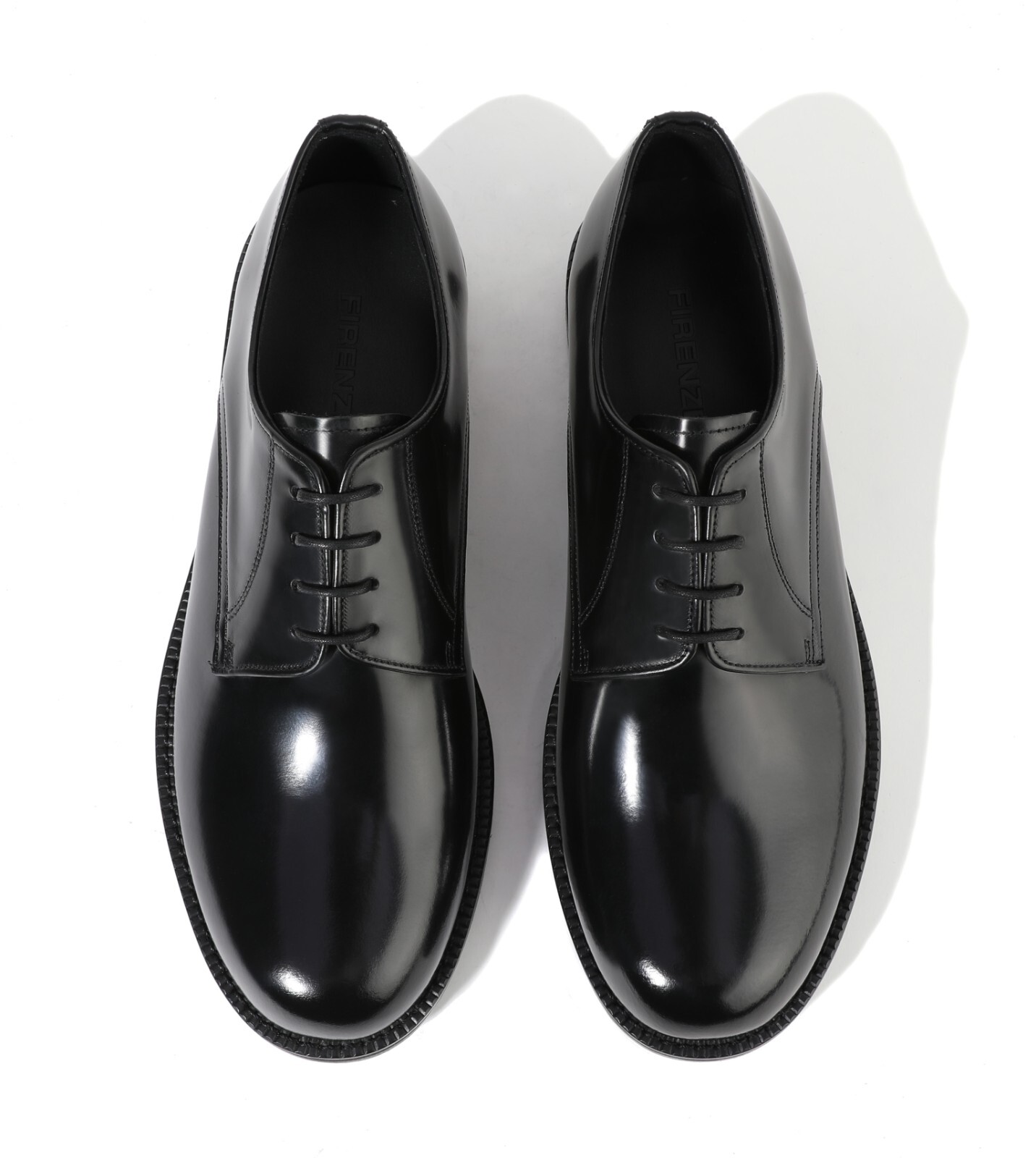 SAOLA Scarpe Oxford Derby Firenze Atelier da uomo fatte a mano in pelle nera punta rotonda