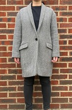 Isabel Marant Étoile Ladies "edilon" Herringbone Wool Blend Coat Uk6 Us2 Eu34 Xs