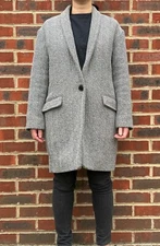 Isabel Marant Étoile Ladies EDILON Herringbone Wool blend Coat UK6 US2 EU34 XS